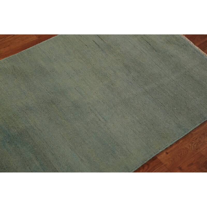 Modern Gabbeh Oriental Rug Handmade Solid Contemporary Wool Carpet - 2'6" x 4'0"