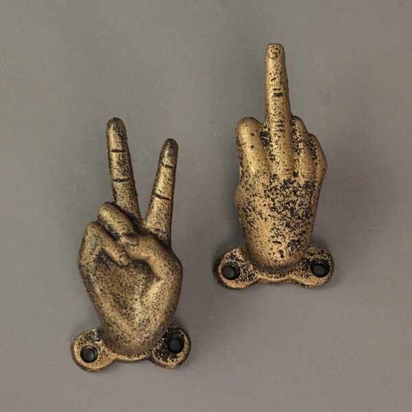 Pack of 4 gold brass decorative wall hooks shop towel hook