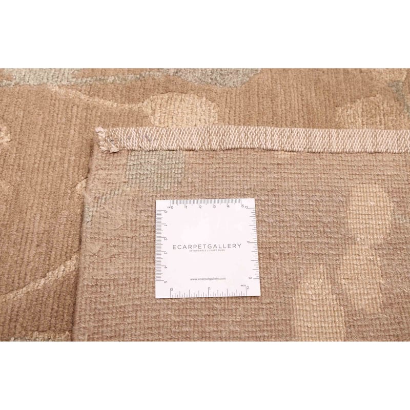 ECARPETGALLERY Hand-knotted Opulence Taupe Silk, Wool Rug - 7'11 x 9'11