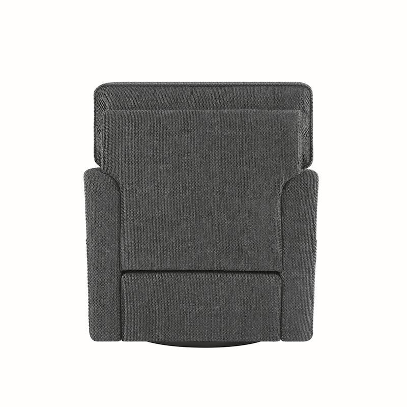 Chenille Swivel Barrel Armchair With Side Pockets