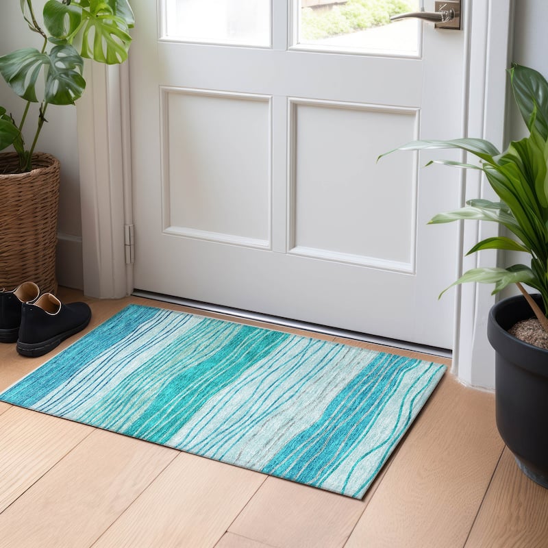 Premium Washable Super Soft Modern Ombre Mayfield Rug - Sky - 1' 8" x 2' 6" - Rectangle