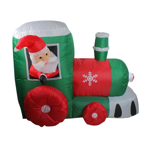 Shop 4 5 Inflatable Santa On Locomotive Train Lighted Outdoor