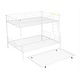 preview thumbnail 4 of 7, White Full XL Over Queen Metal Bunk Bed with Trundle and Full-Length Guardrail, Convertible to Two Beds