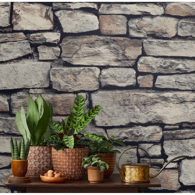 Arthouse Cornish Faux Stone Peel and Stick Wallpaper