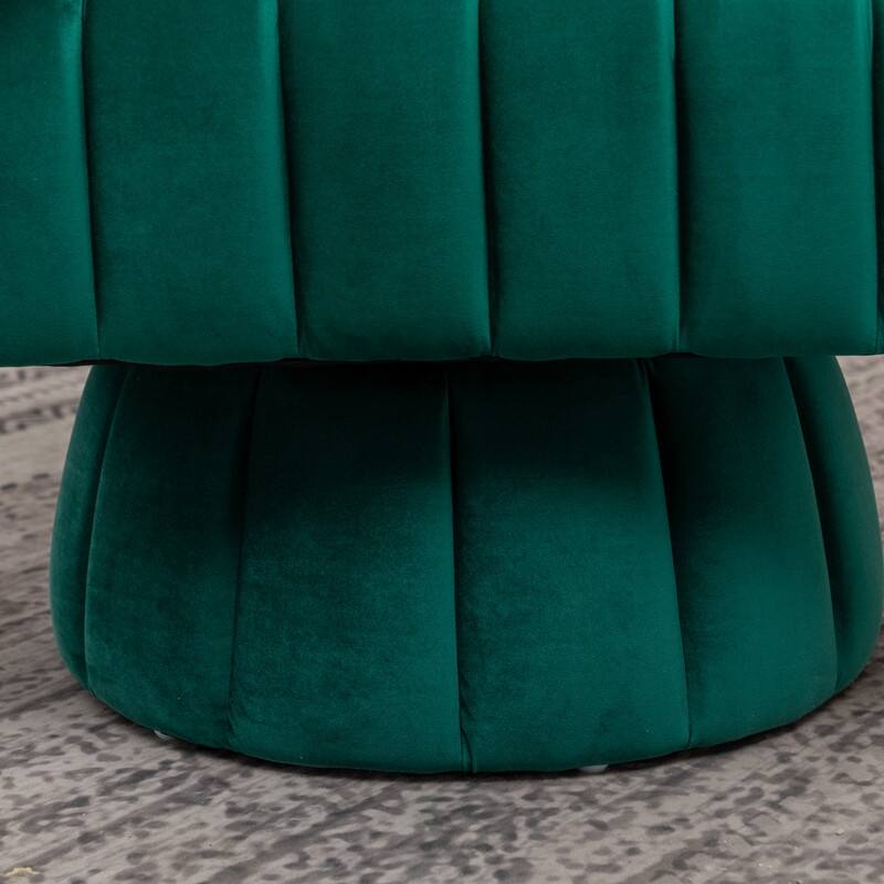 SEYNAR Modern Glam Velvet Upholstered Round 360 Degree Swivel Accent Barrel Chair Set of 2