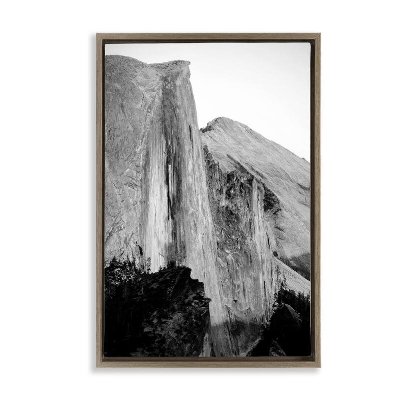Stupell Towering Yosemite Cliff Framed Floater Canvas Wall Art Design By Gemma Bardot - 17 x 25 - Brown