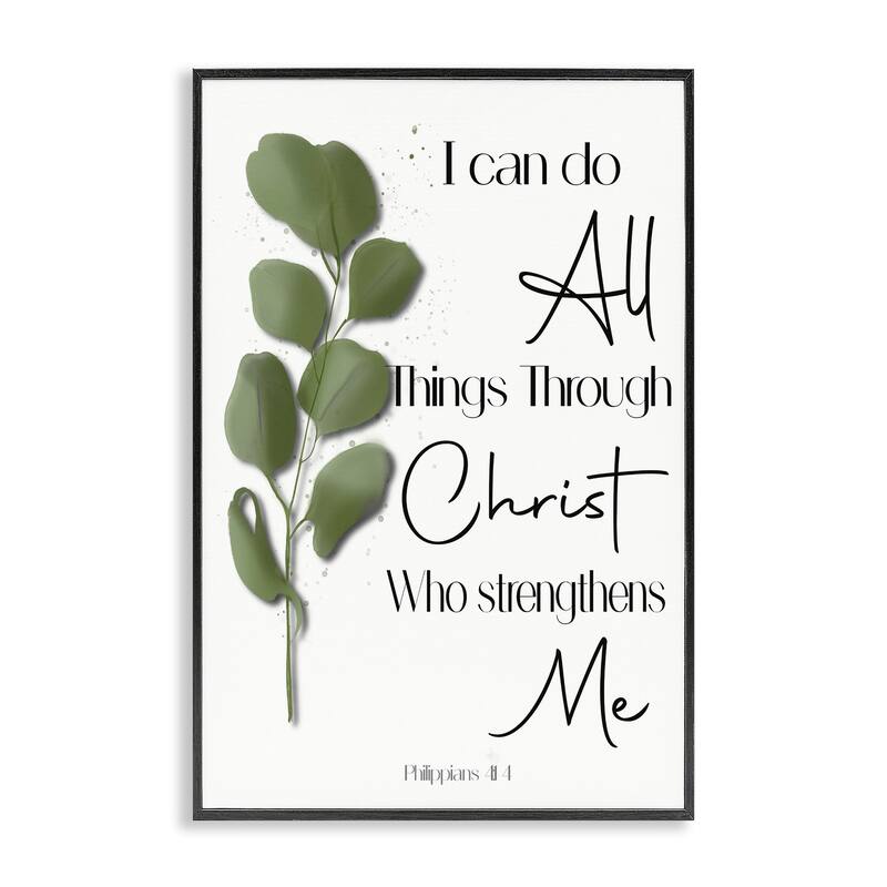 Stupell Proverb & Herb Sprig Framed Giclee Art Design By Amber Clarkson - 20 x 30 - Black