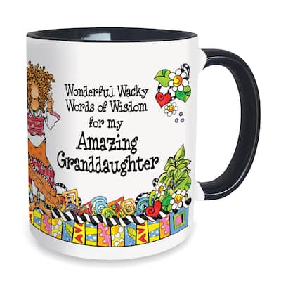 Words of Wisdom for my Amazing Granddaughter Ceramic Mug - 4.500 x 4.250 x 4.250