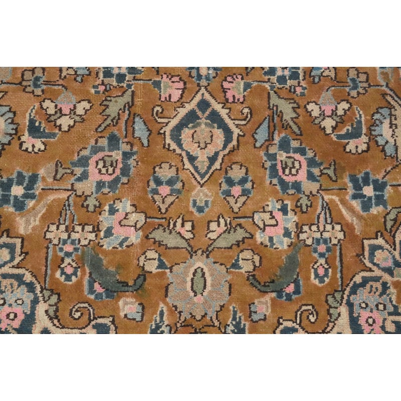 Hand Knotted Oriental 100% Wool Carpet Traditional Floral Brown Kashan Area Rug - 6' 3'' X 4' 2''