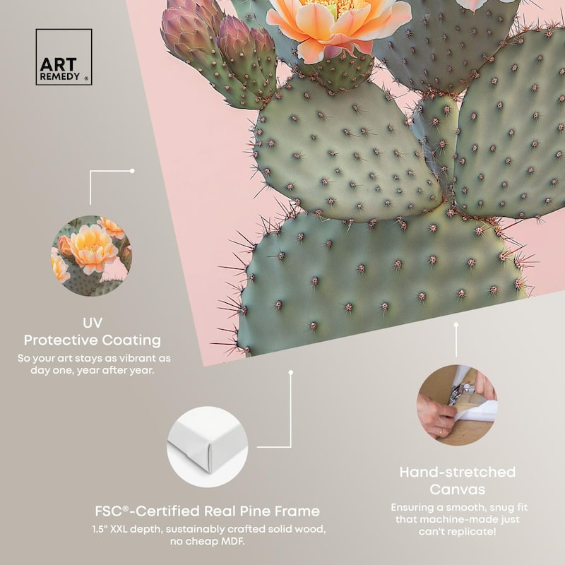 Pink and Prickly Canvas by Art Remedy, Gallery Wrapped