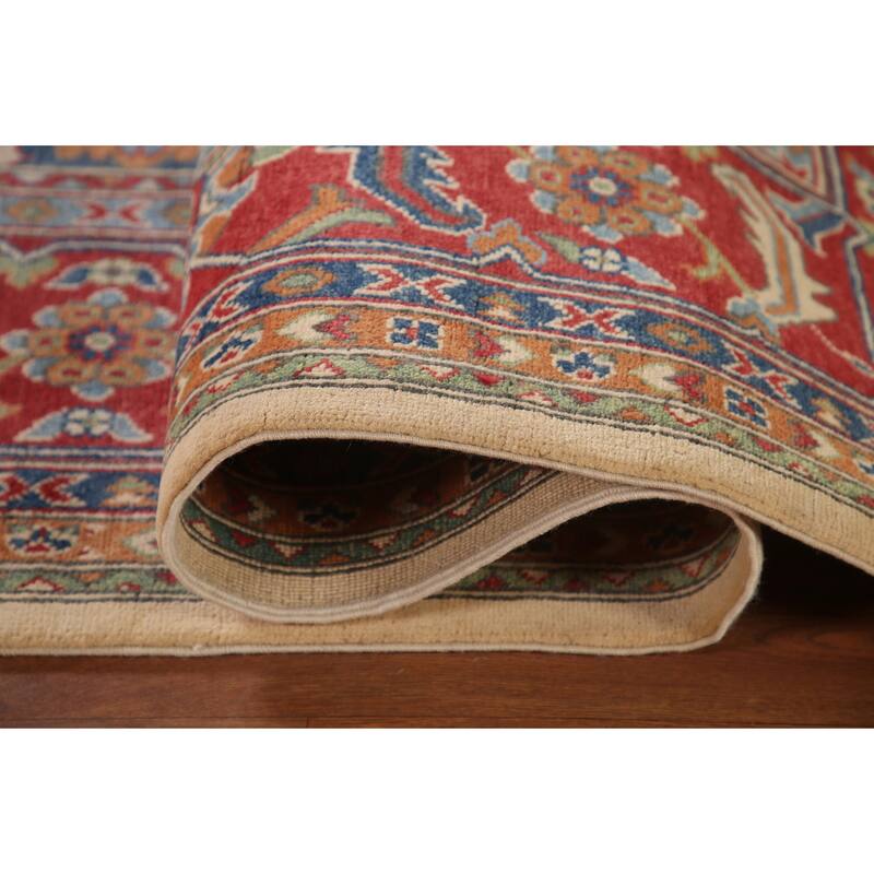 Ivory Kazak Area Rug Handmade Wool Carpet - 8'10"x 11'6"