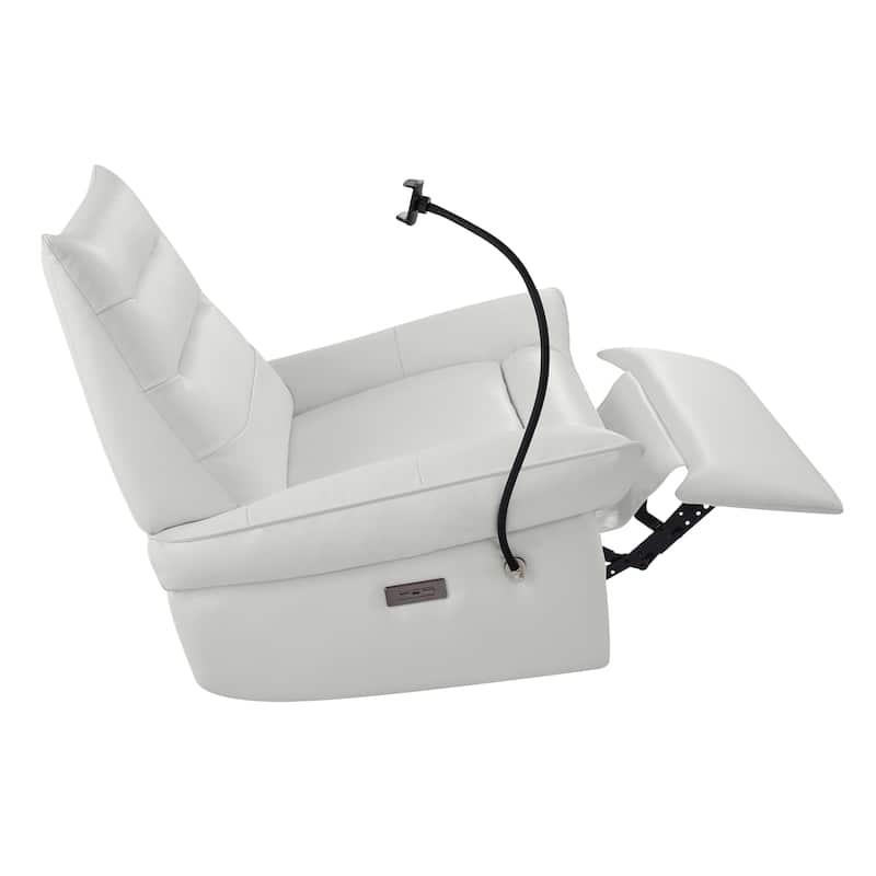 Genuine Italian Leather Match Power Swivel Rocker Recliner (Set of 2)