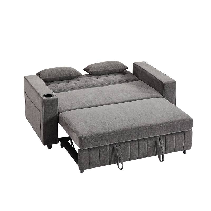 Pull-Out Sofa Bed Convertible Couch Loveseat Sofa Modern Sleeper Sofa With Adjustable Backrest