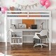 preview thumbnail 1 of 7, Full size Loft Bed With Desk and Writing Board,2 Drawers Cabinet,Solid Construction White