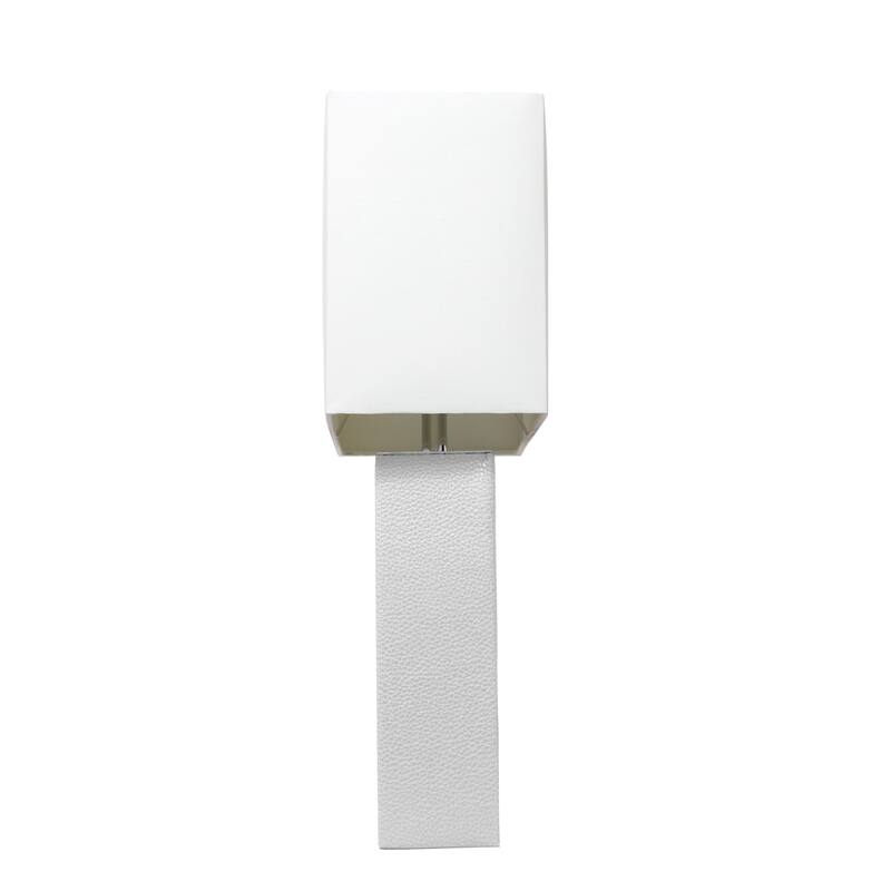 Elegant Designs 21" Modern Leather Wrapped Table Lamp, With LED Bulb