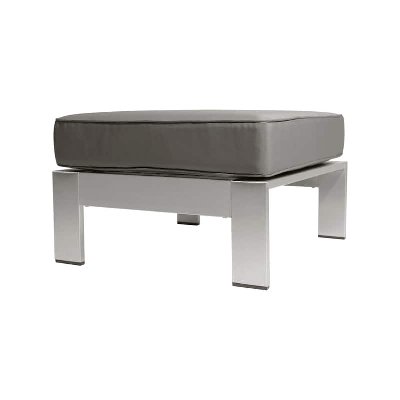 Cape Coral Cushioned Auminum Ottoman by Christopher Knight Home