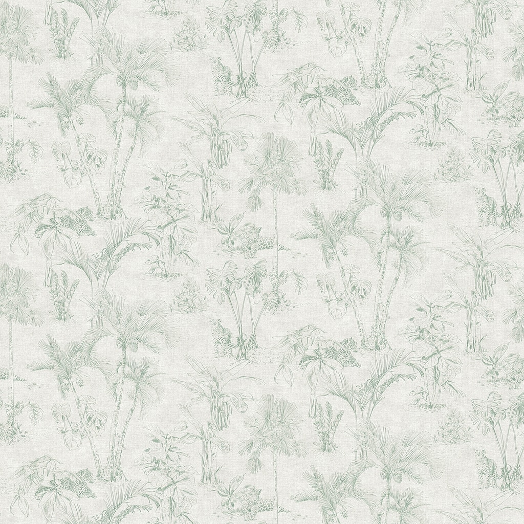 Advantage Zapata Green Tropical Jungle Wallpaper - 20.9in x 396in x 0.025in - 20.9in x 396in x 0.025in