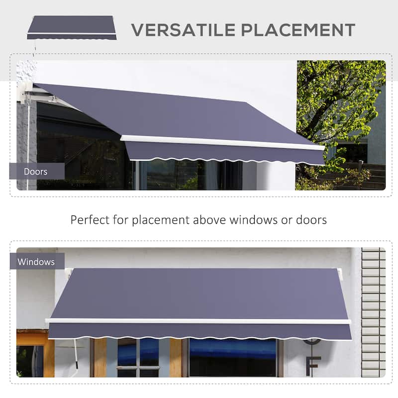Outsunny 10x8-foot Manual Retractable Sunshade Shelter Awning