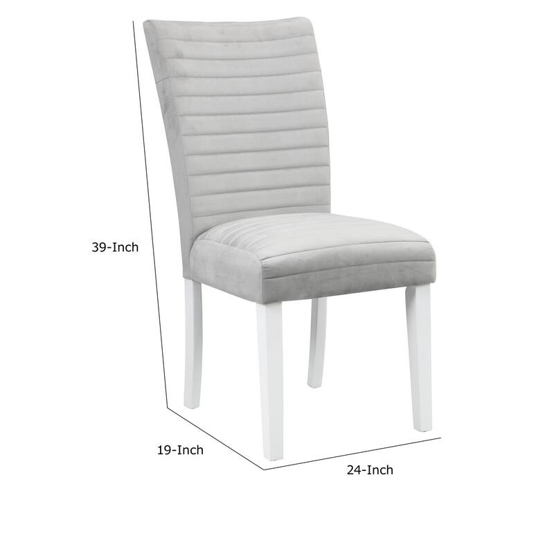 22 Inch Wood Dining Chair, Metal Scroll Accent, Set of 2, Rustic Brown