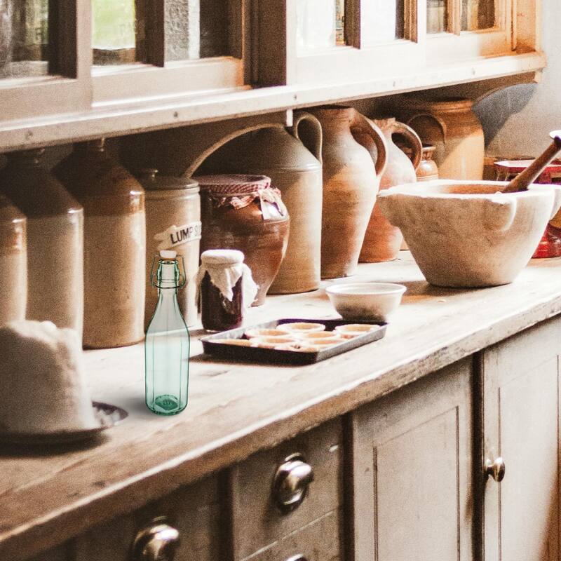 Amici Home Set of 4 Faceted Hermetic Glass Bottles