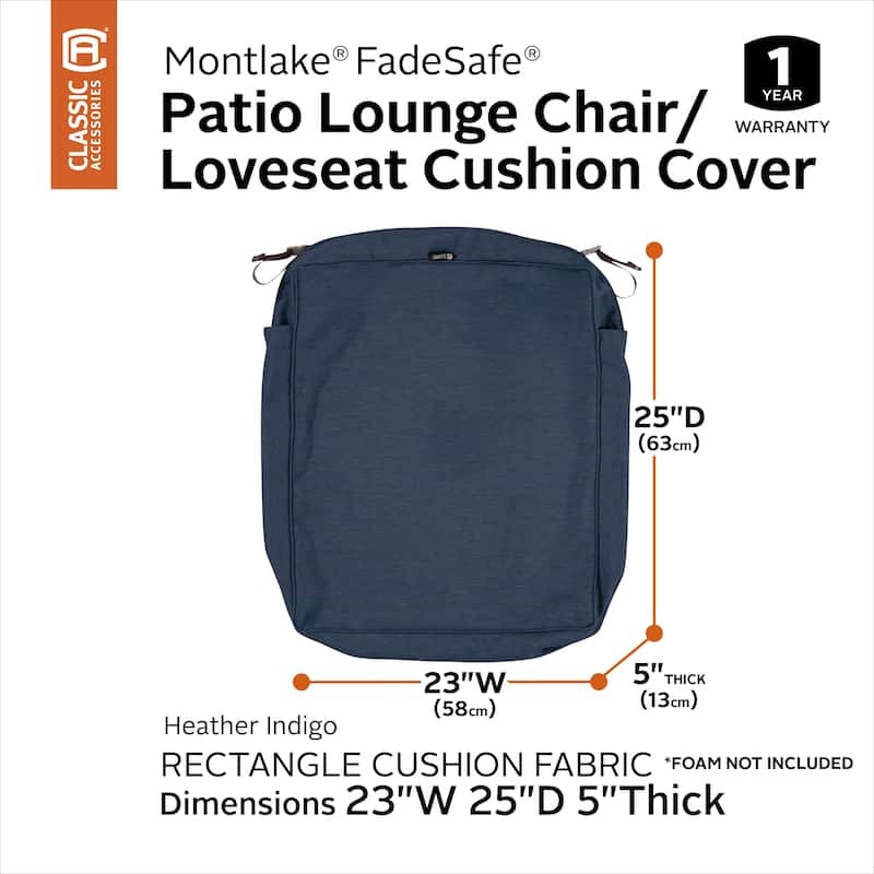 Classic Accessories Montlake Water-Resistant Outdoor Cushion Slip Cover