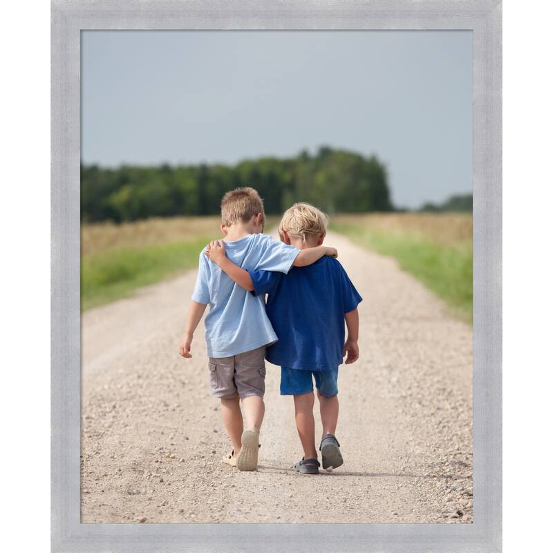 Grace Brushed Gold Narrow Framed Picture Frame, Photo Frame - 16x20 - Grace Brushed Nickel Narrow