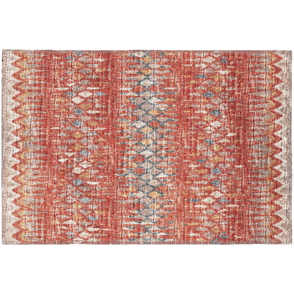Indoor/Outdoor Rylee Boho Diamonds Washable Rug New