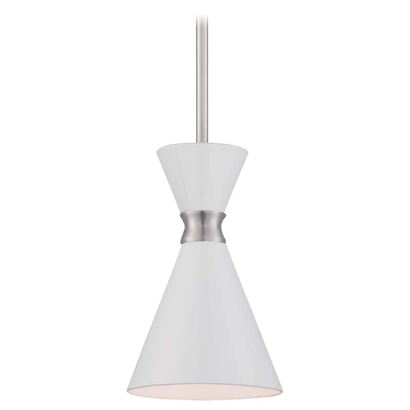 Kovacs Conic 5-1/2" Wide Single Light Mini Pendant with Glitter Gloss - Brushed Nickel