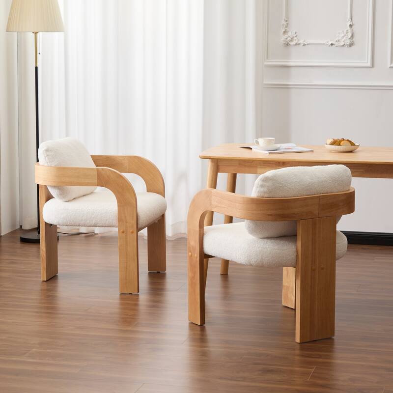Christopher Knight Home - Seraphina Rubber Wood Dining Chair with Pillow Back(Set of 2)