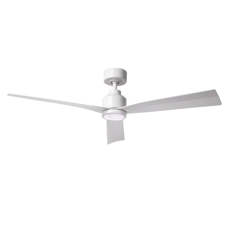 Clean Indoor/Outdoor 3-Blade Smart Ceiling Fan 52in with 3000K LED and Remote Control - 52
