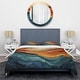 preview thumbnail 3 of 5, Designart "Coral Teal Bold Mountains Landscape" Coral Traditional - Bedding Set With Shams