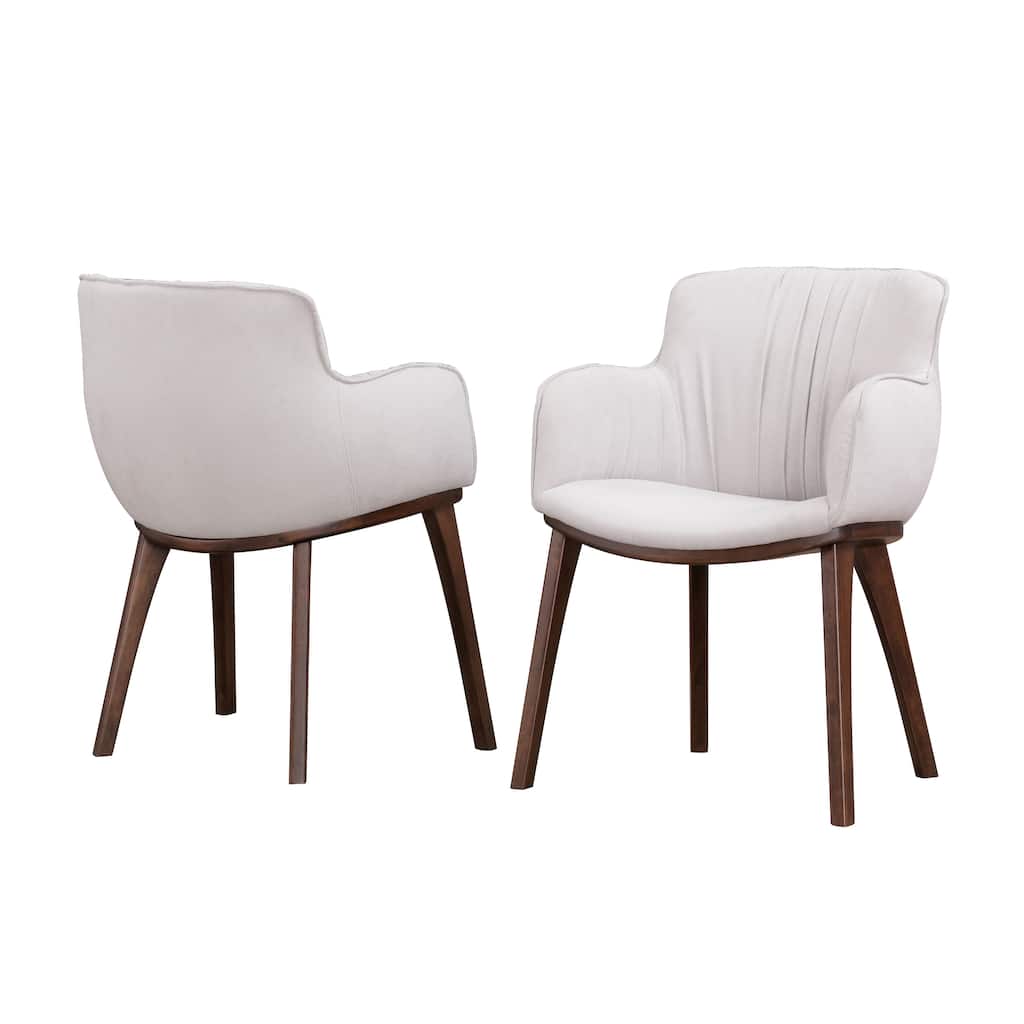 Furniture of America Abigail XII Mid-century Modern Handcrafted Solid Wood Arm Chairs (Set of 2)