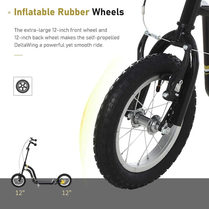Kids Balance Bike with Adjustable Handlebar and Inflatable Soccer Ball Wheels for Outdoor Use