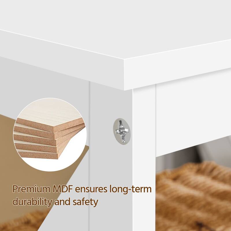 Yaheetech 3 Tier X-Design End Table Storage Cabinet for Living Room