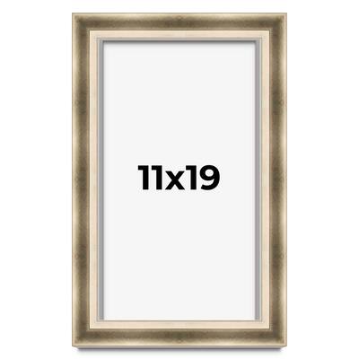 11x19 Shadow Box Frame Silver | 1.75 inches Deep Real Wood Traditional