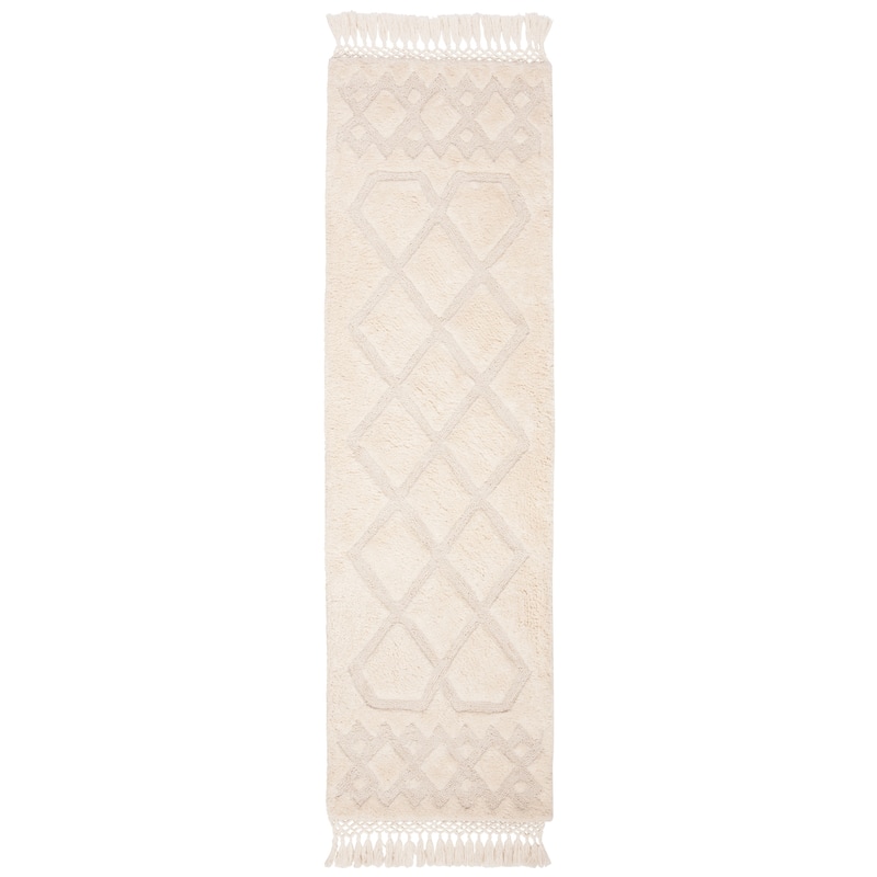 SAFAVIEH Handmade Casablanca Shag Grozdanka Tribal Wool Rug