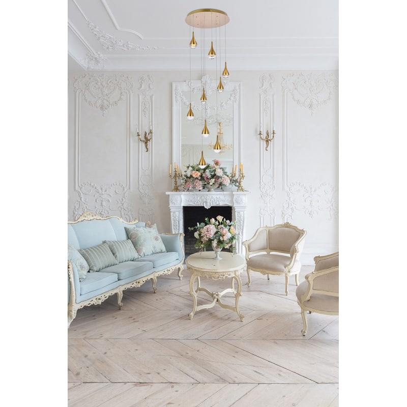 Indigo Home 24 inch LED chandelier in satin gold