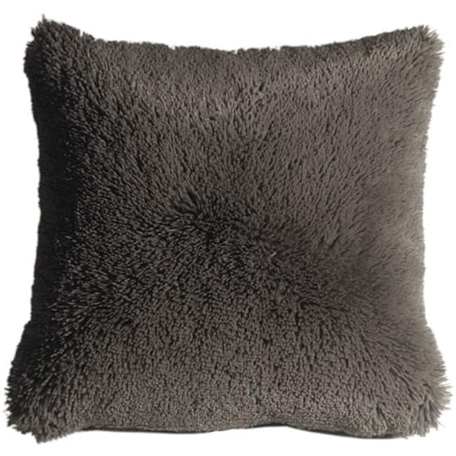 Soft Plush 20x20 Throw Pillow with Polyfill Insert, Gray