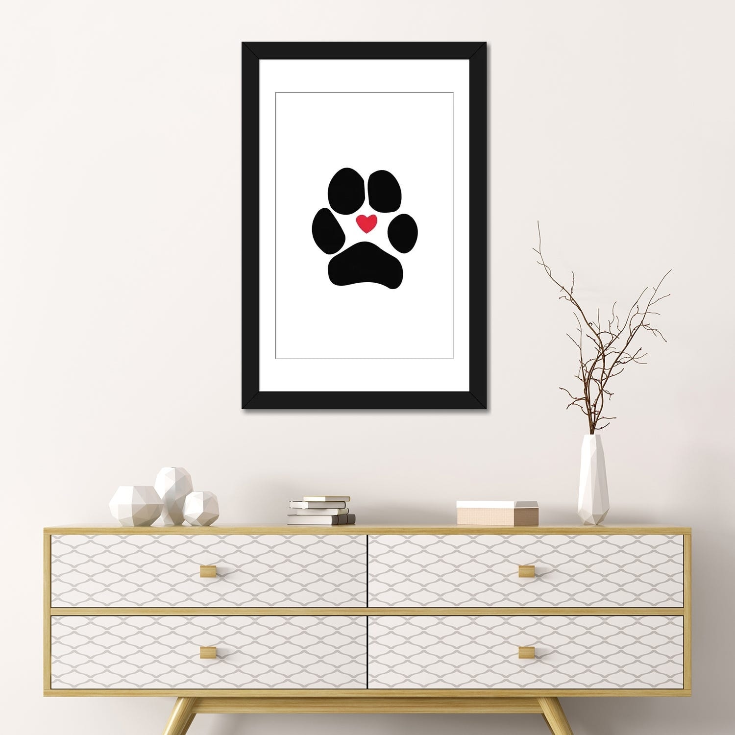 Isolated sketch of a pair dog paws icon Royalty Free Vector