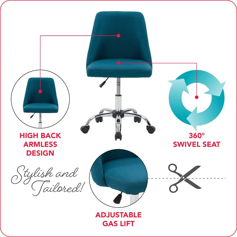 CorLiving Marlowe Upholstered Armless Task Chair