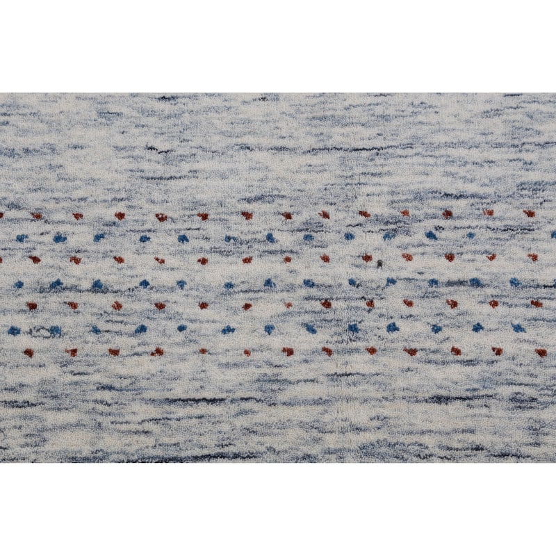 Gabbeh Oriental Area Rug Handmade Beige Tribal Wool Carpet - 7'11" x 9'11"