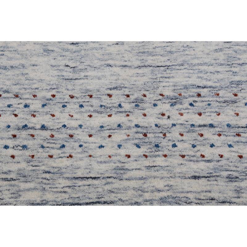 Hand Knotted Oriental 100% Wool Carpet Tribal Animal Pictorial Greys & Charcoal Gabbeh Area Rug - 9' 11'' X 7' 11''