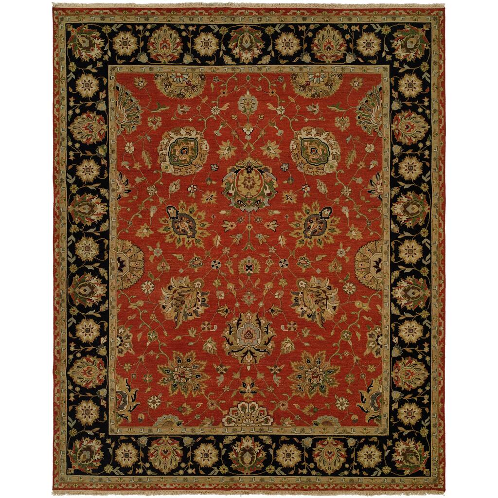 Traditional Red Flatweave Wool Area Rug