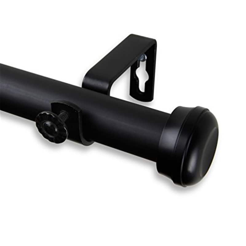 Gothic Glamour Curtain Rod - 48-84 Inch Black Rod Set - Adjustable Pole with Brackets & Hardware - 84