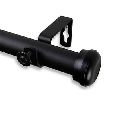 Gothic Glamour Curtain Rod - 48-84 Inch Black Rod Set - Adjustable Pole with Brackets & Hardware - 84