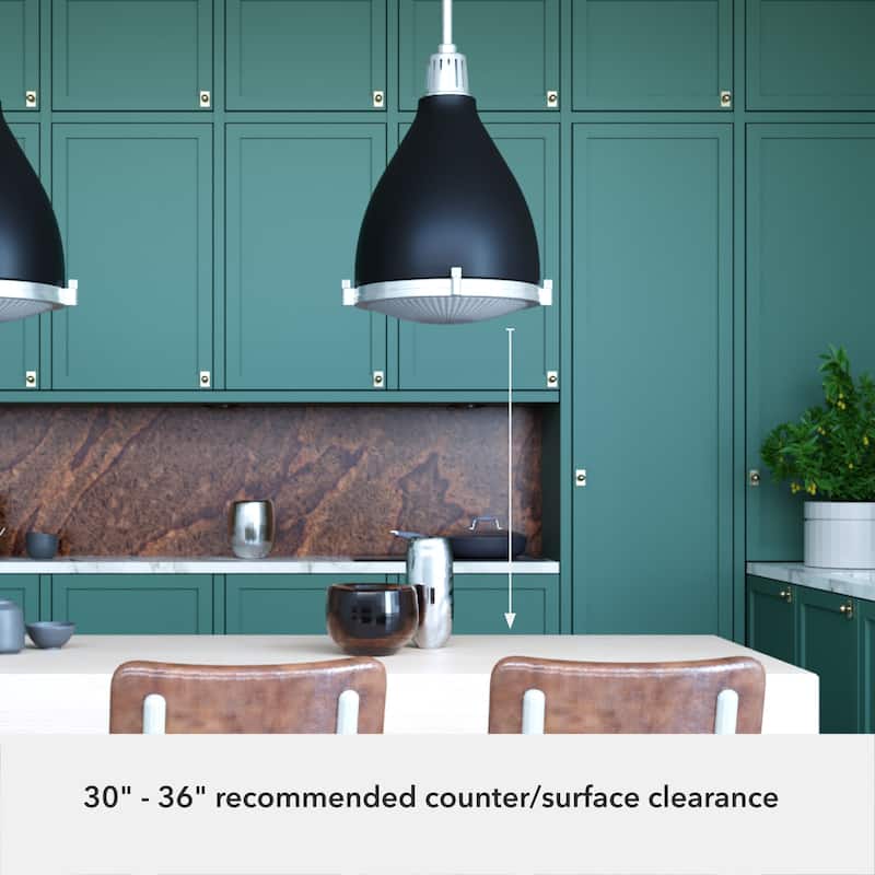 Hunter Bluff View Retro 16" 3-Light Pendant - Kitchen Island, Dining Room, Entry - Mid-Century Modern, Industrial, Transitional