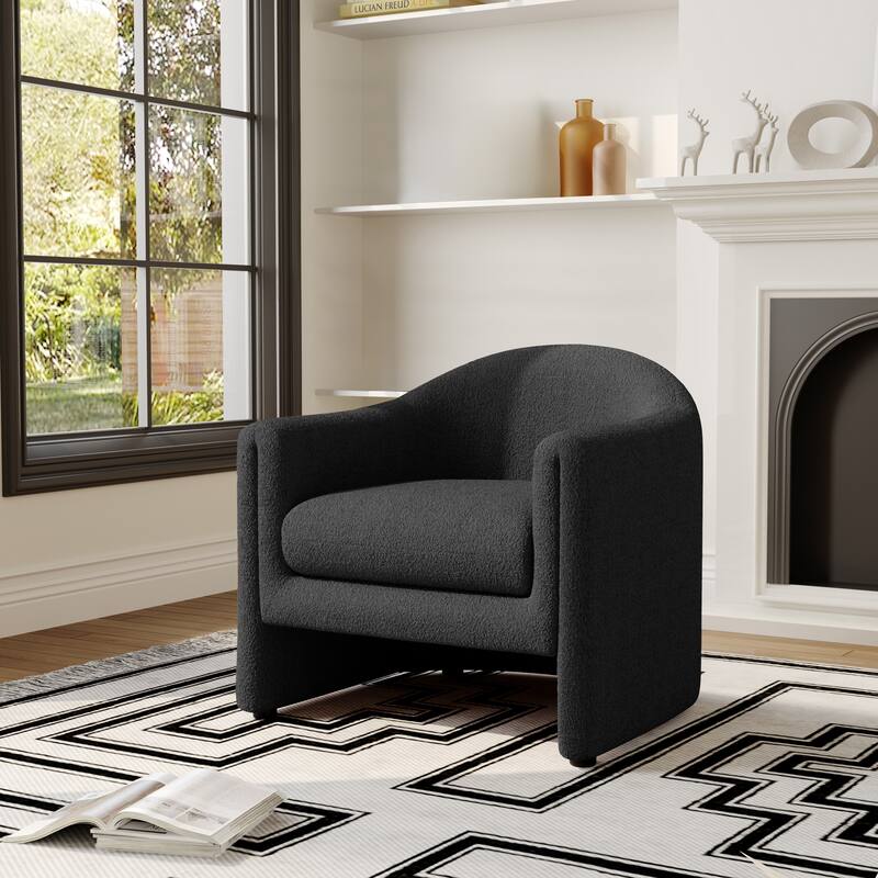 Modern Upholstered Barrel Accent Chair