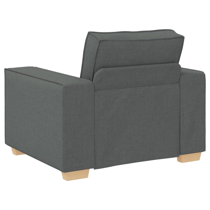 vidaXL 3 Piece Sofa Set with Cushions Black/Dark grey Fabric - 39 x 30.7 x 33.1