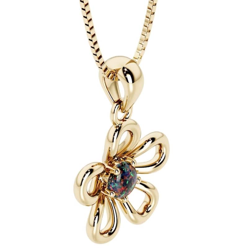 Oravo Gold Plated Sterling Silver Gemstone Flower Pendant