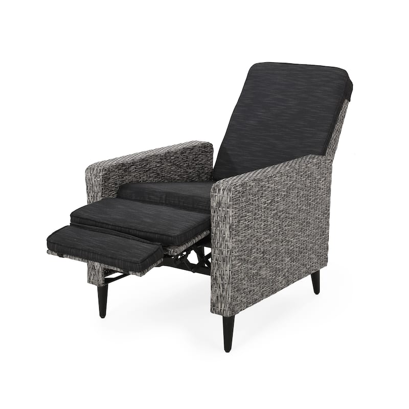 Murdock Outdoor Wicker Outdoor Recliner with Cushion by Christopher Knight Home